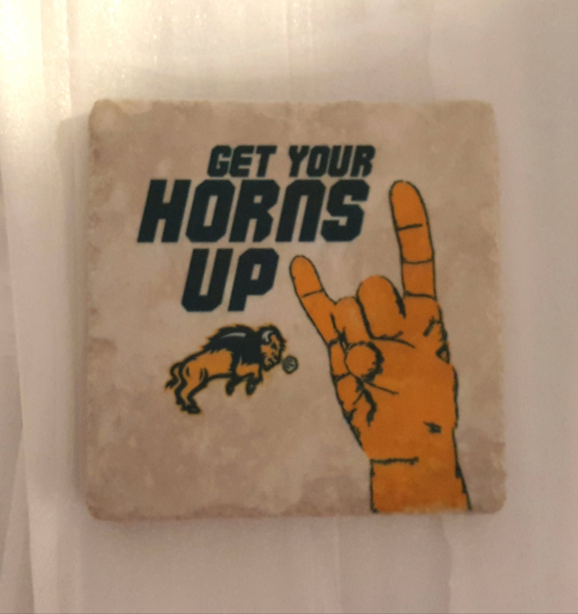 Coasters NDSU Bison Horns up North Dakota State University Etsy