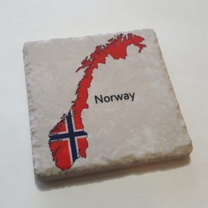 Norway Map with Flag Coaster