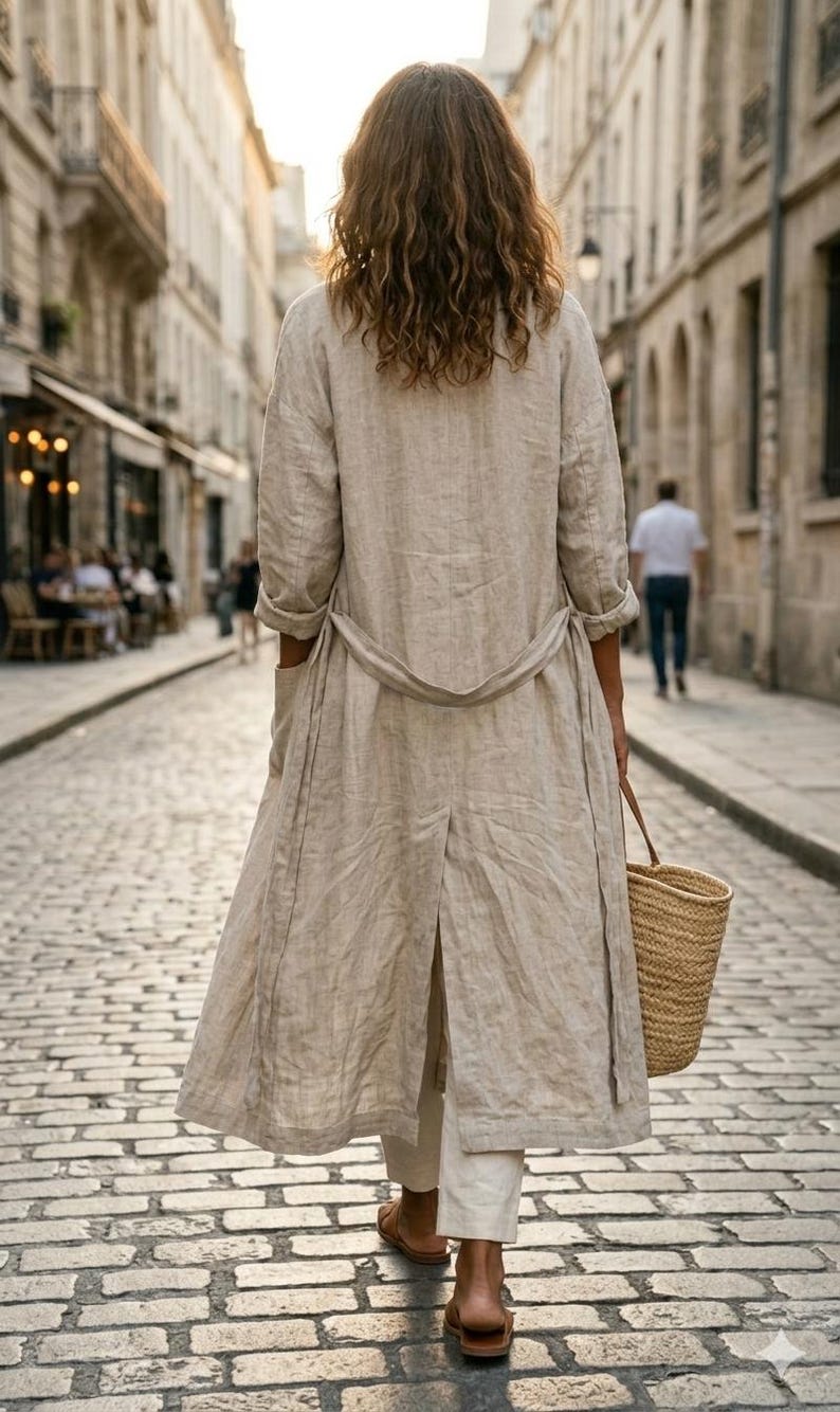 Women's Duster in Linen | Handmade Night Lounge Duster With Custom Size ...