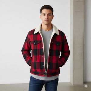 French Connection Heren Mega Large Gingham Borg Overhemden Met Lange Mouwen Geruit Blauw
