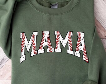 Cute Baseball Mama Sweatshirt, Mothers Day Gift For Baseball Mom, Baseball Season Shirt for Mom, Baseball Lover Mama Shirt, Gameday Mom Tee