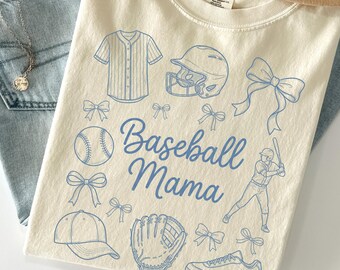 Comfort Colors Baseball Mama Shirt, Retro Game Day Tee, Vintage Baseball Mom Gift, Womens Sports Shirt, Gameday Apparel, Baseball Lover Gift