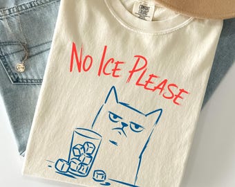 No Ice Please Cat Meme Shirt, Abolish ICE T-Shirt, Pro Immigration Tee, Anti ICE Social Justice Protest Top, Comfort Colors Political Shirt
