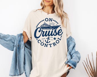 On Cruise Control Tee, Summer Vacation Tee, Family Matching Tee, Cruise Vibes Shirt, Family Vibes Tee, Summer Holiday Tee, Retro Summer Tee