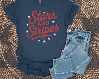 Jolie chemise 4 juillet, t-shirt étoiles and rayures, chemise rouge blanc bleu, t-shirt patriotique, chemise Etats-Unis, chemise jour de l'indépendance, t-shirt graphique d'été