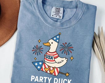 Grappig shirt van 4 juli, shirt grappig gans, Independence Day-shirt, shirt USA Comfort Colors®, patriottische tshirt, shirt Firequacker, cadeau van 4 juli