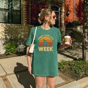 Sorry I Can't It's Shark Week Shirt, Vintage Sunset Retro Shark Tee, Funny Ocean Lover T-Shirt, Comfort Colors® Unisex Summer Beach Gift