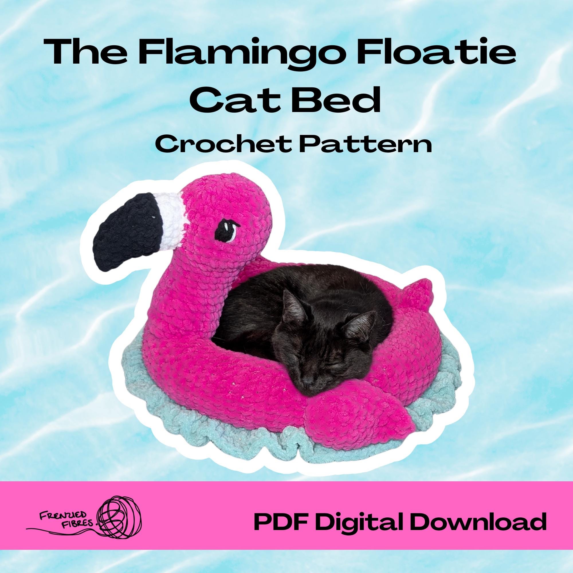 The Flamingo Floatie Cat Bed Crochet Pattern