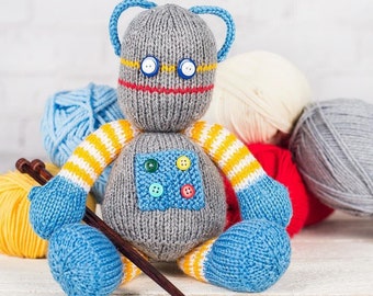 Beeper the robot toy knitting pattern