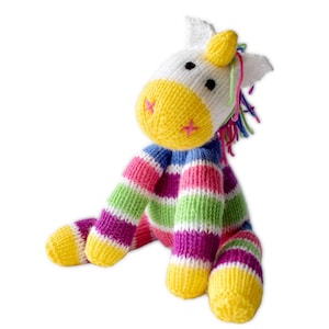 Patrón de punto en PDF para peluche de Aurora la Unicornio