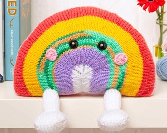 Cheerful Rainbow Knitting Pattern Toy Knit Flat PDF Digital Download