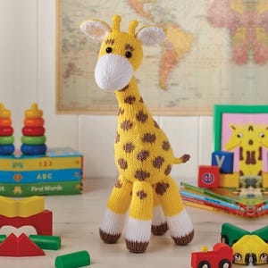 Tall Stories Giraffe with Embroidered Spots Toy Knitting Pattern PDF