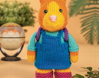 Gerri the Ginger Cat and Clothing Toy Knitting Pattern PDF