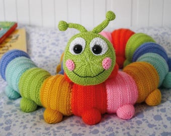 Cuddly Caterpillar Toy Knitting Pattern PDF