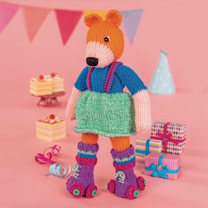Roller Disco Fox Toy Knitting Pattern PDF