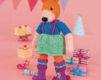 Roller Disco Fox Toy Knitting Pattern PDF