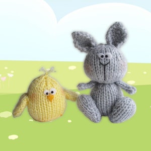 Bunny and Chicky toy knitting patterns