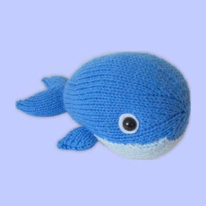 Bob the Blue Whale and Narwhal toy knitting patterns