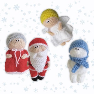 Patrones de tejido de juguetes de muñecas navideñas