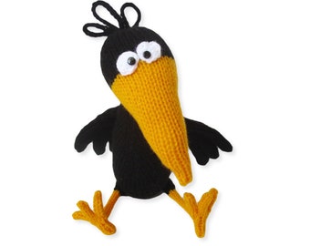 Johnny the Crow toy knitting pattern