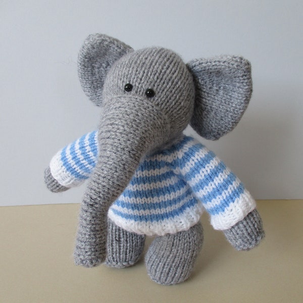 Wellington the elephant toy knitting pattern