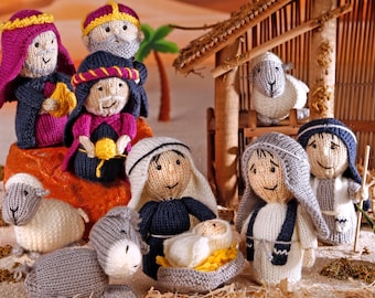 On a Starry Night Nativity Set Scene Knitting Pattern PDF Digital Download