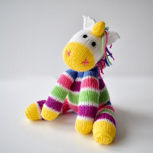 Aurora the Unicorn toy knitting pattern