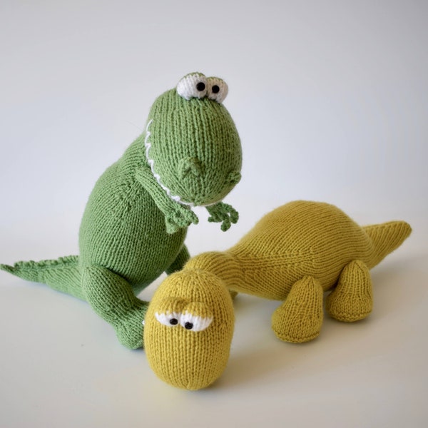 Trex and Bronty Dinosaurs toy knitting patterns