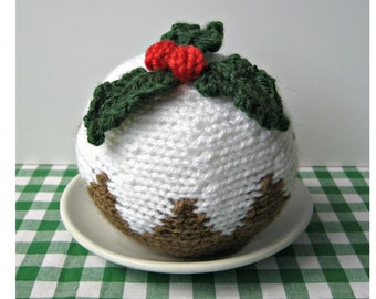 Christmas Pudding toy food knitting pattern