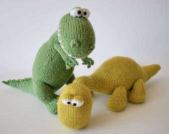 Trex and Bronty Dinosaurs toy knitting patterns