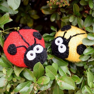 Modèle de tricot PDF pour jouets ou coussins à épingles « Spots la coccinelle ».