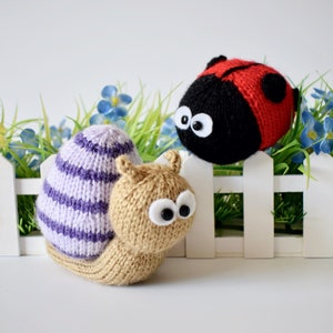 Sammy Snail and Lil Ladybug toy knitting patterns image 1