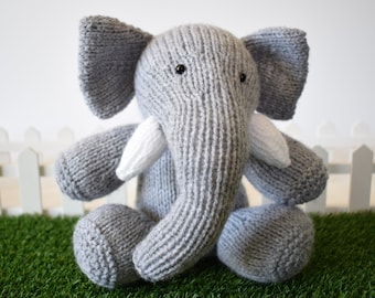 Flat Knit Plush Elephant Knitting Pattern 