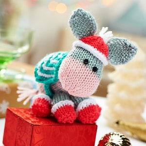 Dandy the Donkey Festive Toy Knitting Pattern PDF