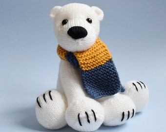 Polar Bear and scarf toy knitting pattern