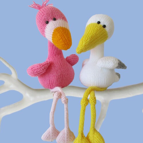 Flamingo and Stork Toy Knitting Patterns - Etsy