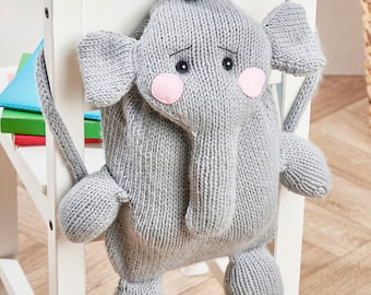 Wild Thing Elephant Backpack Knitting Pattern PDF Digital Download File