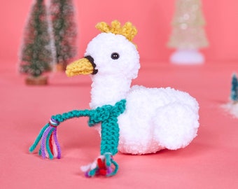 Flora the Swan Toy Knitting Pattern PDF Digital Download File 7 Swans a Swimming Christmas Ornament Decoration by Amanda Berry