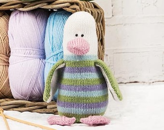 Stripes the Penguin toy knitting pattern