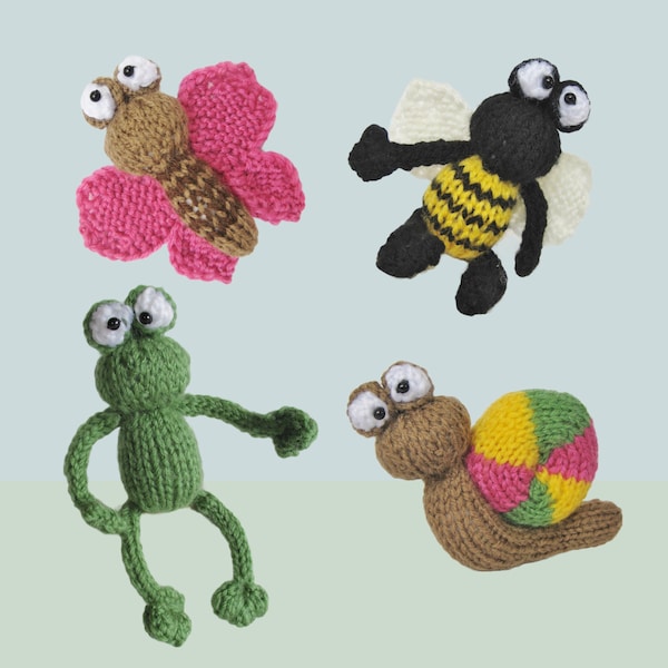 Modèles de tricot jouets grenouilles et insectes