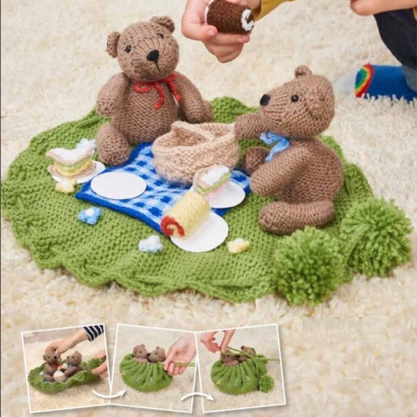 Teddy Bears Picnic Toy Knitting Pattern PDF Digital Download