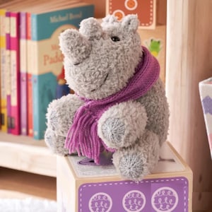 Cuddly Rhino Rhinoceros Toy PDF Knitting Pattern