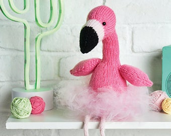 Fiona the Flamingo toy knitting patterns