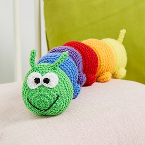 Cuthbert the Caterpillar toy knitting pattern