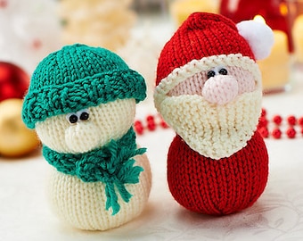 Santa and Snowman toy doll knitting patterns