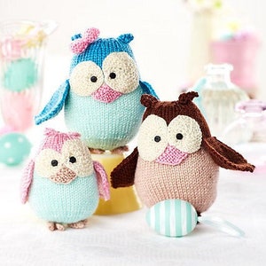 Owl Family toy knitting patterns image 1