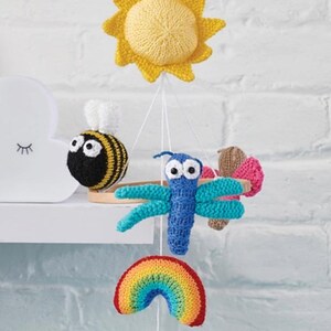 Summer Bugs Crib Mobile Knitting Pattern PDF