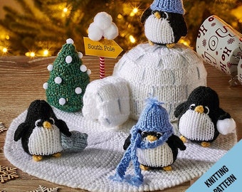 Penguin South Pole Party play set toy knitting pattern