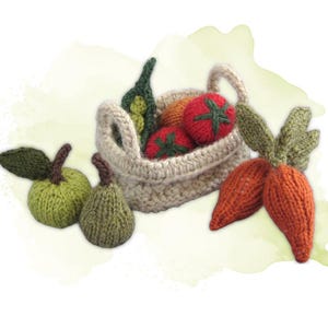 Fruit and Vegetables Toy Food Knitting Pattern PDF
