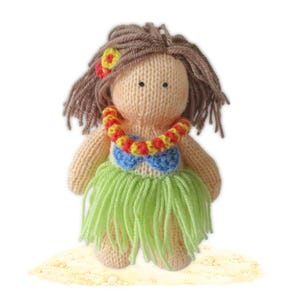 Hula Girl Doll Knitting Pattern PDF